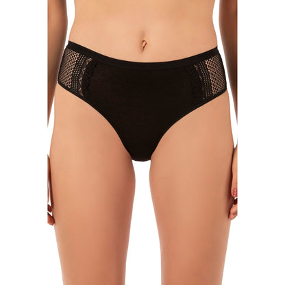 3-Pack Women’s Cotton Modal High-Leg Briefs – Lace Side Panel Underwear Set