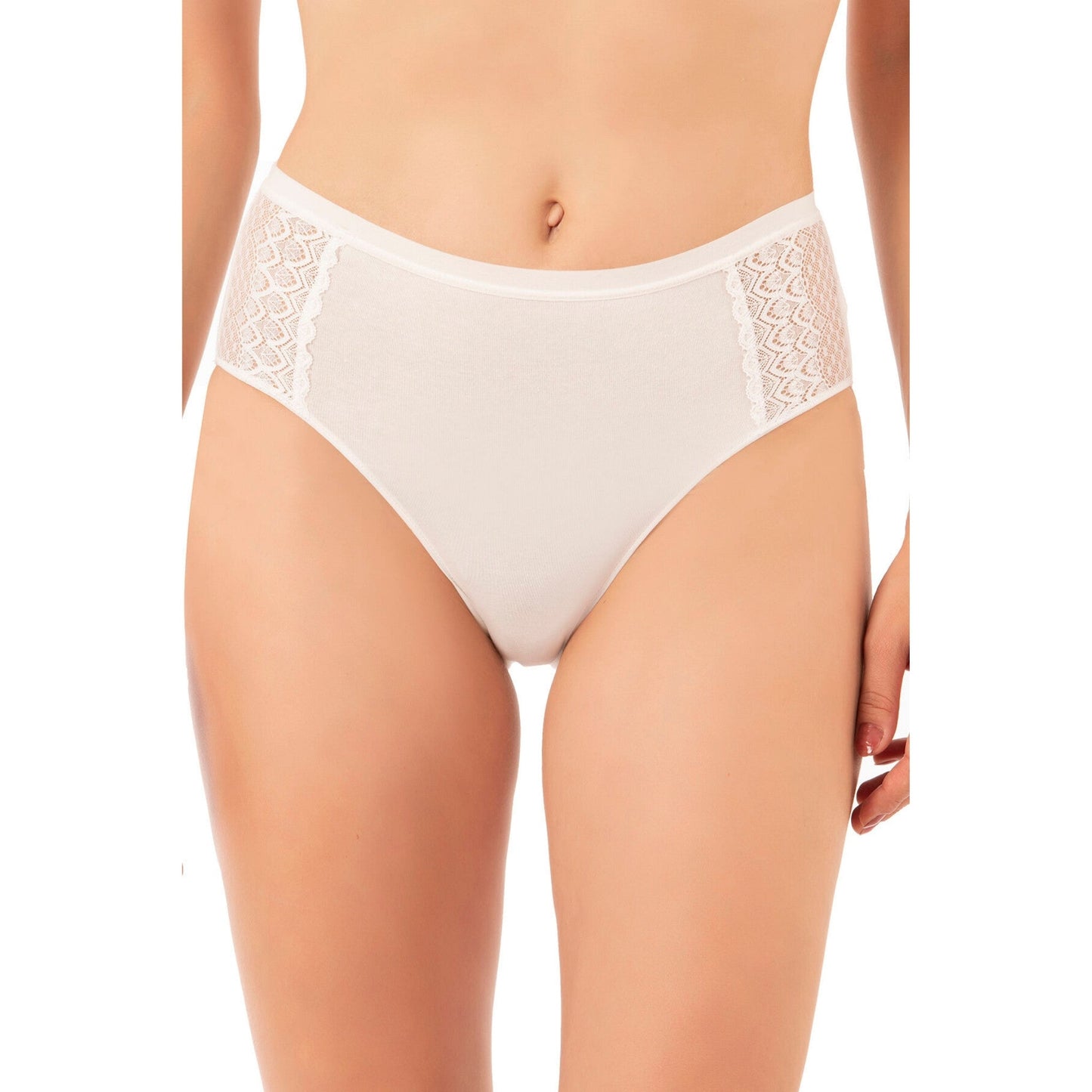 3-Pack Women’s Cotton Modal High-Leg Briefs – Lace Side Panel Underwear Set