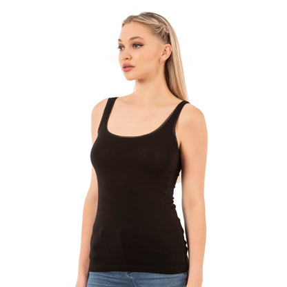 Women's Modal-Cotton Tank Top with Bias Trim – Breathable & Stretchy Everyday Essential