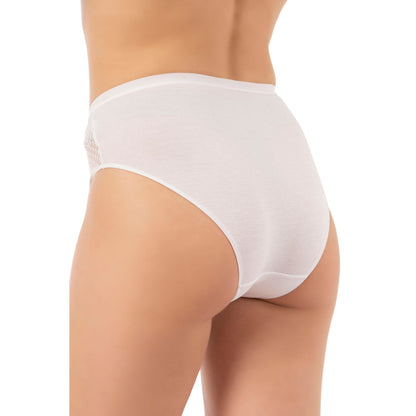 3-Pack Women’s Cotton Modal High-Leg Briefs – Lace Side Panel Underwear Set
