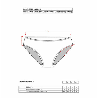 3-Pack Women’s Cotton Lace Back Panties – Soft Stretch Bikini Briefs with Elegant Trim