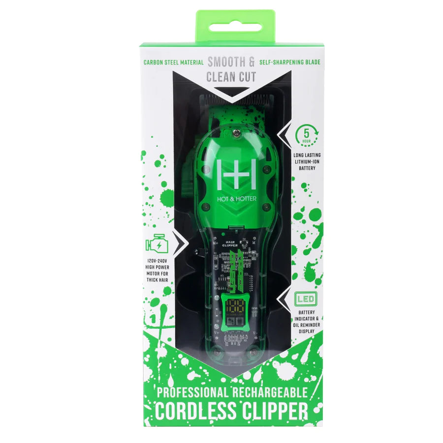 ANNIE Hot & Hotter Professional Rechargeable Cordless Clippers - Space Green