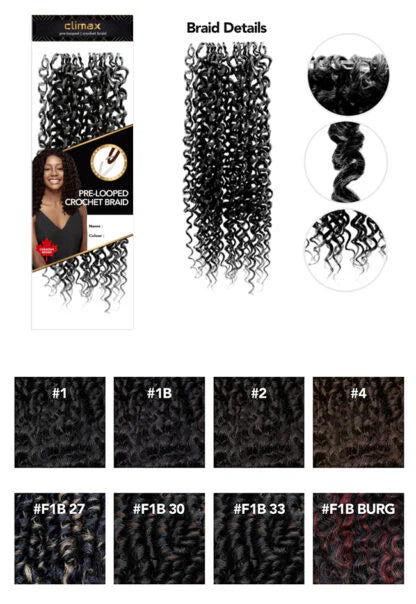 Climax Pre - Looped Crochet Braid F1B/30 18"