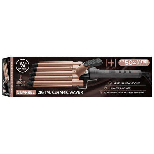 ANNIE Hot & Hotter Digital Ceramic 5 Barrel Waver (3/4inch)