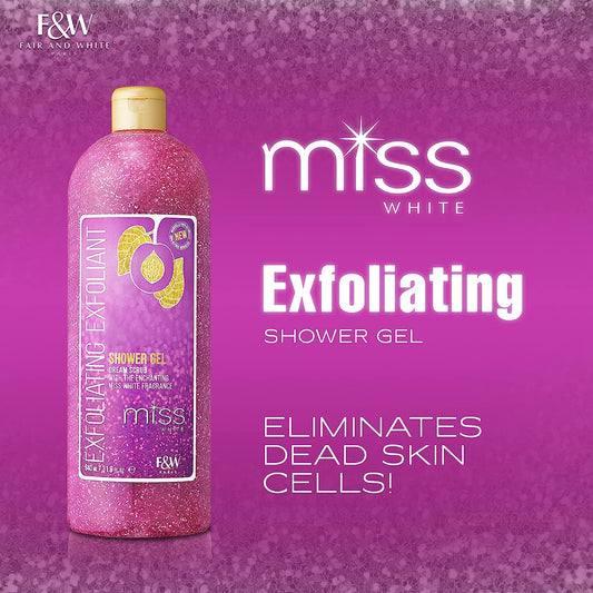 Fair & White Miss White Exfoliating Shower Gel / Tonic Scrub - Revitalizing shower gel - 940ml / 31.8 fl oz
