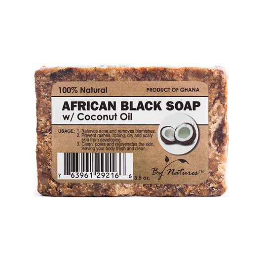 BY NATURES African Black Soap (3.5oz) WITH COCONUT OIL 3.5OZ