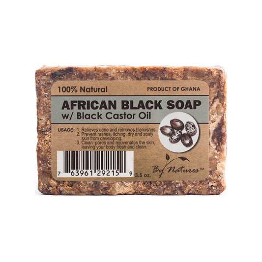 BY NATURES African Black Soap (3.5oz) WITH CASTOR OIL 3.5OZ