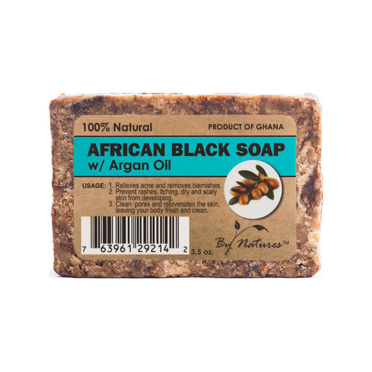 BY NATURES African Black Soap (3.5oz) WITH ARGAN OIL 3.5OZ