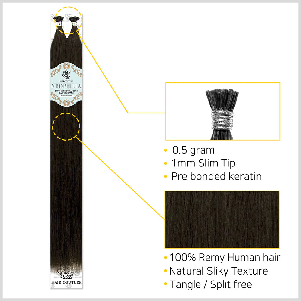 100% Human Hair! I-Tip Yaki Textured Hair Extension 18"