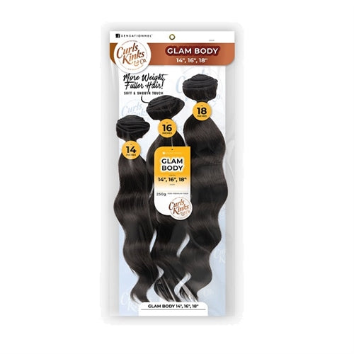 Sensationnel Weave Curls Kinks N Co Bundles 3X Multi Pack Glam Body 18, 20, 22