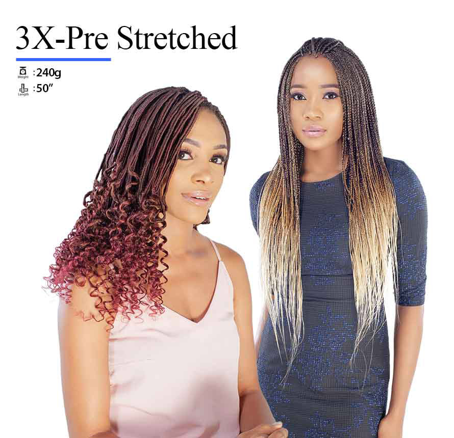3X X-Pression Pre-stretched Braiding Hair Extensions 50"